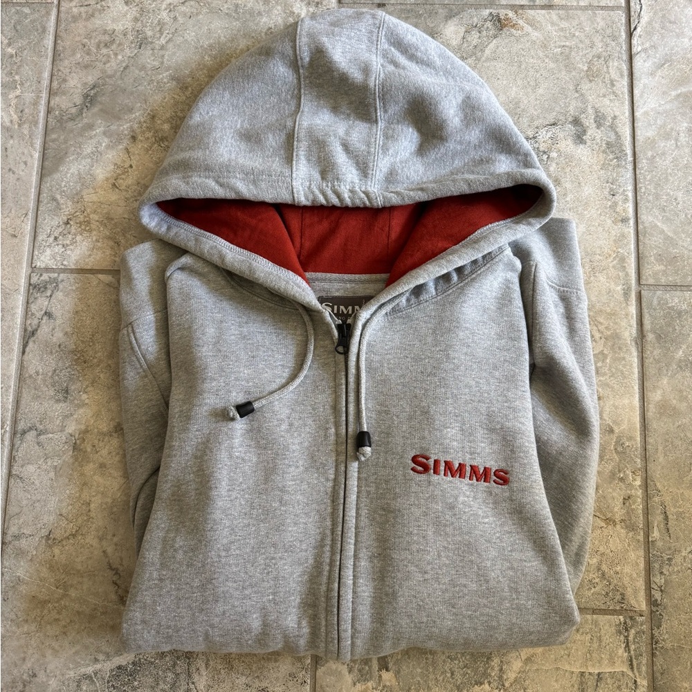Simms Gray Hoodie with Red Lining